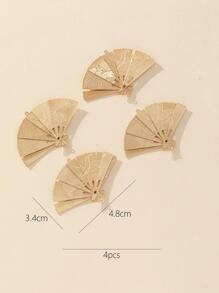 4入组/套扇形DIY首飾配件 - 金色九尾狐 - 查看 3