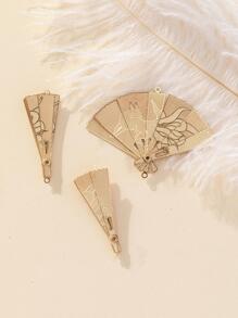 4入组/套扇形DIY首飾配件 - 金色九尾狐 - 查看 2