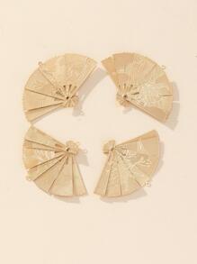 4入组/套扇形DIY首飾配件 - 金色九尾狐 - 查看 1