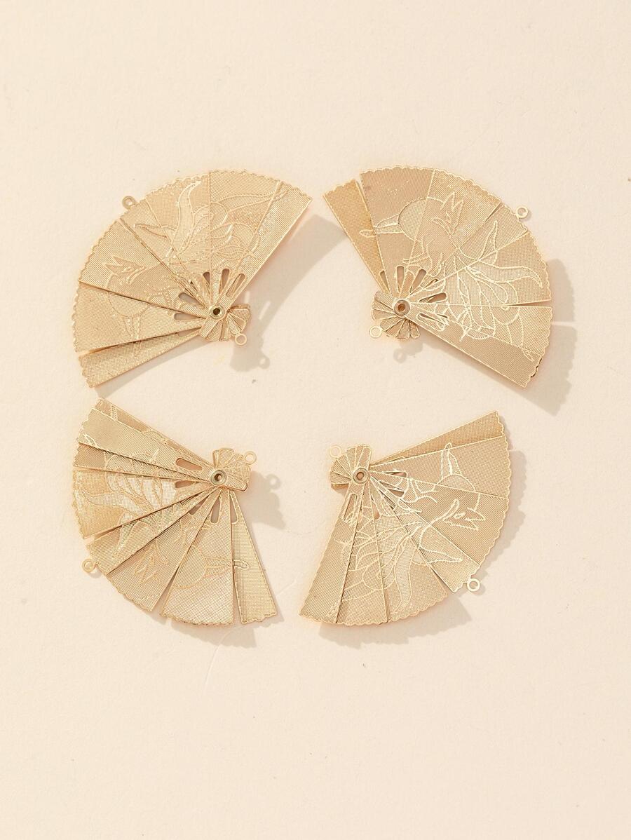 4入组/套扇形DIY首飾配件 - 金色九尾狐 - 查看 1