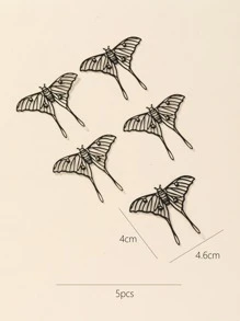 5入組/套蛾設計DIY首飾配件 - 黑色 - 查看 3