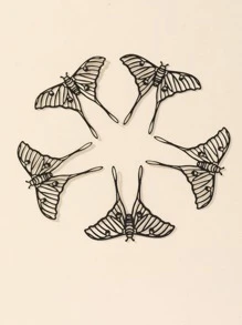 5入組/套蛾設計DIY首飾配件 - 黑色 - 查看 1