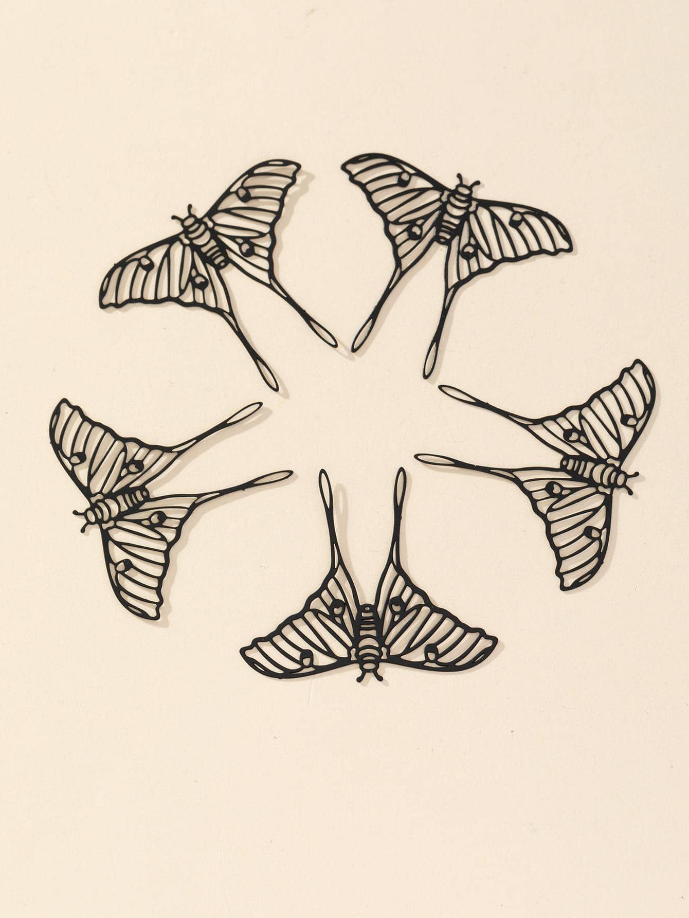 5入組/套蛾設計DIY首飾配件 - 黑色 - 查看 1