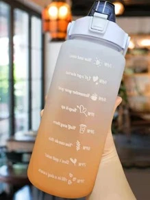 1入組漸層字母圖案水瓶 - 藍色 - 查看 1