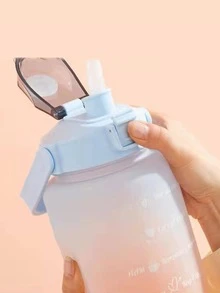 1入組漸層字母圖案水瓶 - 藍色 - 查看 2