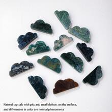 1pc Stone Decoration Craft, Creative Cloud Shaped Decorative Object For Home Decor - Green - View 8