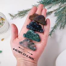 1pc Stone Decoration Craft, Creative Cloud Shaped Decorative Object For Home Decor - Green - View 9