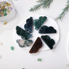 1pc Stone Decoration Craft, Creative Cloud Shaped Decorative Object For Home Decor - Green - View 5