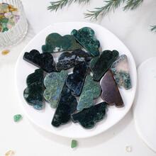 1pc Stone Decoration Craft, Creative Cloud Shaped Decorative Object For Home Decor - Green - View 6