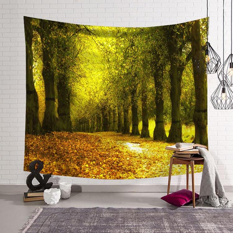 1 pièce Imprimé Forêt Imprimé Créatif Chimique Fibre Multi-Tailles Couverture Murale Pour Domicile Décoration Murale - Multicolore - Voir 3