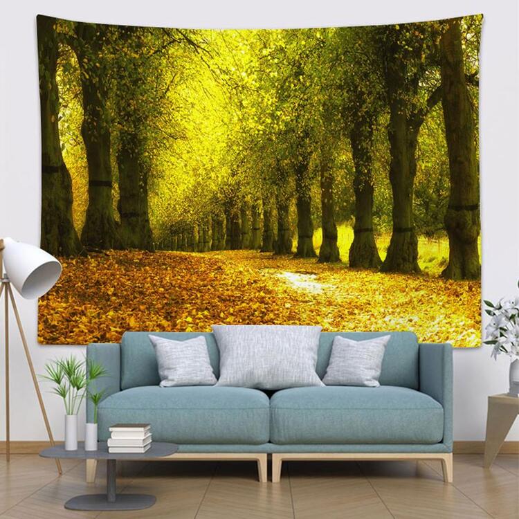 1 pièce Imprimé Forêt Imprimé Créatif Chimique Fibre Multi-Tailles Couverture Murale Pour Domicile Décoration Murale - Multicolore - Voir 1