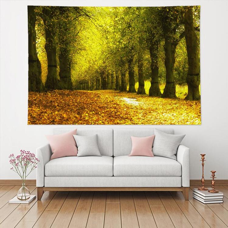 1 pièce Imprimé Forêt Imprimé Créatif Chimique Fibre Multi-Tailles Couverture Murale Pour Domicile Décoration Murale - Multicolore - Voir 2