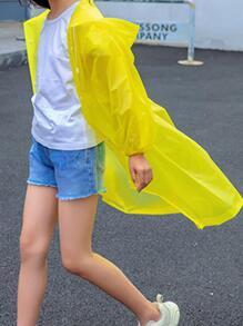 1 pieza impermeable amarillo reutilizable con capucha unicolor - Amarillo - Ver 2