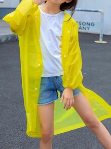 1 pieza impermeable amarillo reutilizable con capucha unicolor - Amarillo - Ver 3