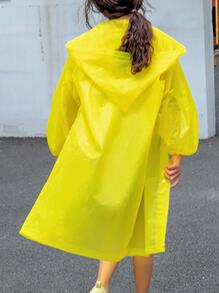 1 pieza impermeable amarillo reutilizable con capucha unicolor - Amarillo - Ver 1