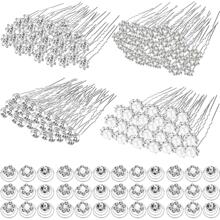 116 chiếc NỮ Pha lê Đồ trang trí Ngọc Trai giả Kẹp tóc Cho đám cưới Cô dâu Thanh lịch - Bạc - Xem 1