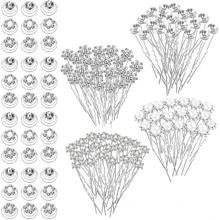 116 chiếc NỮ Pha lê Đồ trang trí Ngọc Trai giả Kẹp tóc Cho đám cưới Cô dâu Thanh lịch - Bạc - Xem 2