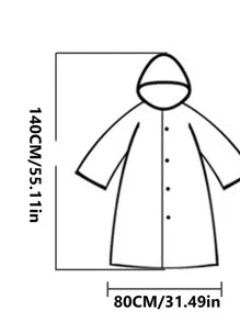 1pc Clear Disposable Raincoat - Clear - View 4
