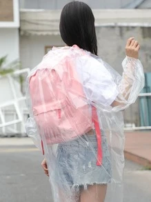 1pc Clear Disposable Raincoat - Clear - View 3