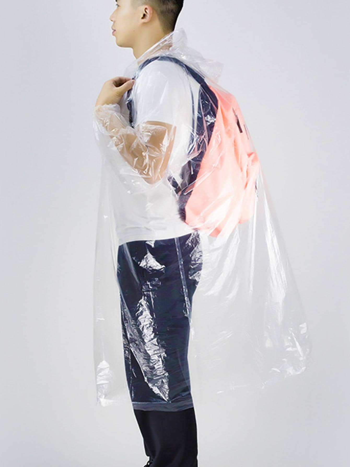 1pc Clear Disposable Raincoat - Clear - View 1