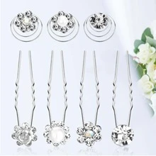 116 chiếc NỮ Pha lê Đồ trang trí Ngọc Trai giả Kẹp tóc Cho đám cưới Cô dâu Thanh lịch - Bạc - Xem 6