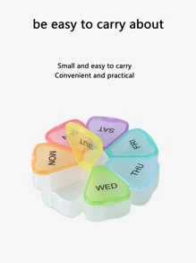 一周七天藥盒便攜7格藥片、藥片、保健產品、分裝藥盒、花瓣形狀藥盒 - 彩色 - 查看 3