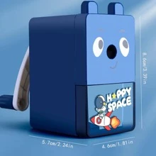 1 pieza Sacapuntas con estampado de dibujos animados - Azul Marino - Ver 9