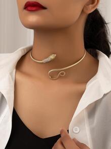 Rhinestone trang trí vòng cổ thiết kế con rắn Cuff - Nhiều màu - Xem 2