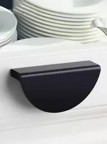 Tay nắm hợp kim nhôm hình bán nguyệt hiện đại cho ngăn kéo, tủ quần áo, cửa tủ, tủ bếp, tủ giày, bàn trang điểm, tay nắm nội thất kiểu Mỹ 1 cái, có ốc vít - màu đen - Xem 2