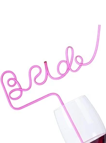 1 件可重复使用的单身派对白色新娘吸管 | 新娘送礼会派对装饰品 | 新娘礼物水钻戒指吸管，圣诞节 - 粉色 - 查看 4