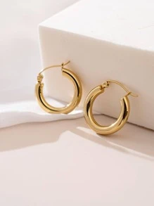 極簡圓耳環 - 項圈耳環 - 查看 3