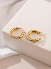 極簡圓耳環 - 項圈耳環 - 查看 5