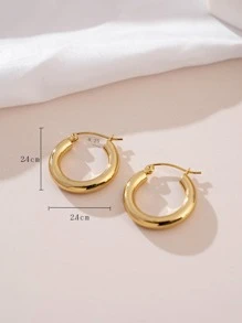 極簡圓耳環 - 項圈耳環 - 查看 4