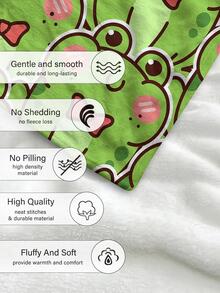 1 Chăn Họa Tiết Hoạt Hình Ếch Dễ Thương Chất Liệu Vải Đa Kích Thước Chăn Giữ Ấm Cho Gia Đình - Nhiều màu - Xem 4