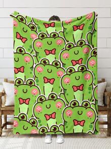 1 Chăn Họa Tiết Hoạt Hình Ếch Dễ Thương Chất Liệu Vải Đa Kích Thước Chăn Giữ Ấm Cho Gia Đình - Nhiều màu - Xem 1