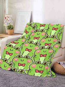 1 Chăn Họa Tiết Hoạt Hình Ếch Dễ Thương Chất Liệu Vải Đa Kích Thước Chăn Giữ Ấm Cho Gia Đình - Nhiều màu - Xem 2