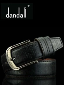 1 Nam Chữ Đồ Họa Khóa Hình Học Thường Ngày Thắt Lưng Cho Cuộc Sống Hàng Ngày - màu đen - Xem 1