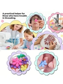10入組花朵設計隨機穿針機 - 彩色 - 查看 5