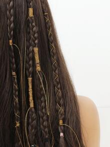 1pc Women Solid Casual Hair Braiding Thread For Daily Life - Gold - View 1