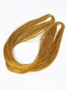 1pc Women Solid Casual Hair Braiding Thread For Daily Life - Gold - View 2