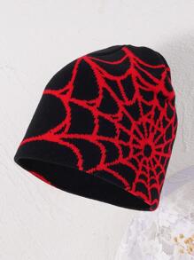1pc Women Spider Web Pattern Casual Beanie For Daily Life - Multicolor - View 1
