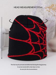 1pc Women Spider Web Pattern Casual Beanie For Daily Life - Multicolor - View 3