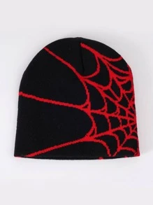 1pc Women Spider Web Pattern Casual Beanie For Daily Life - Multicolor - View 4