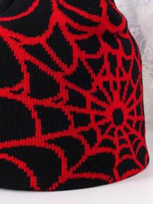 1pc Women Spider Web Pattern Casual Beanie For Daily Life - Multicolor - View 5