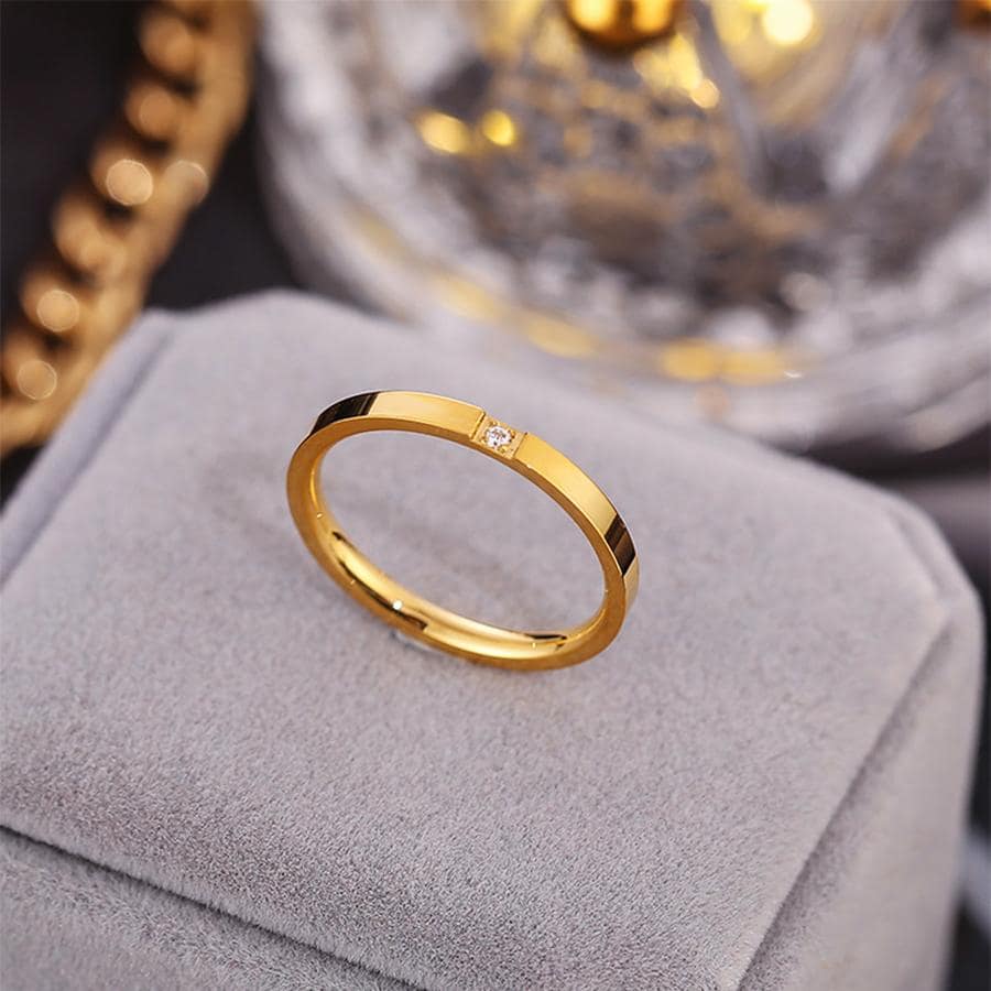 Nhẫn trang trí đá rhinestone - Vàng - Xem 1