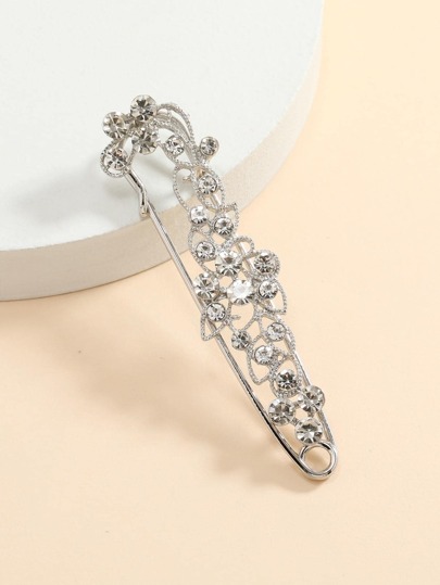 Rhinestone Decor Pin Design Brooch