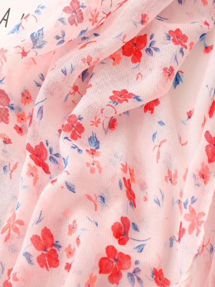 1 Pièce Foulard En Soie À Impression Simple Et Branchée - Multicolore - Voir 6