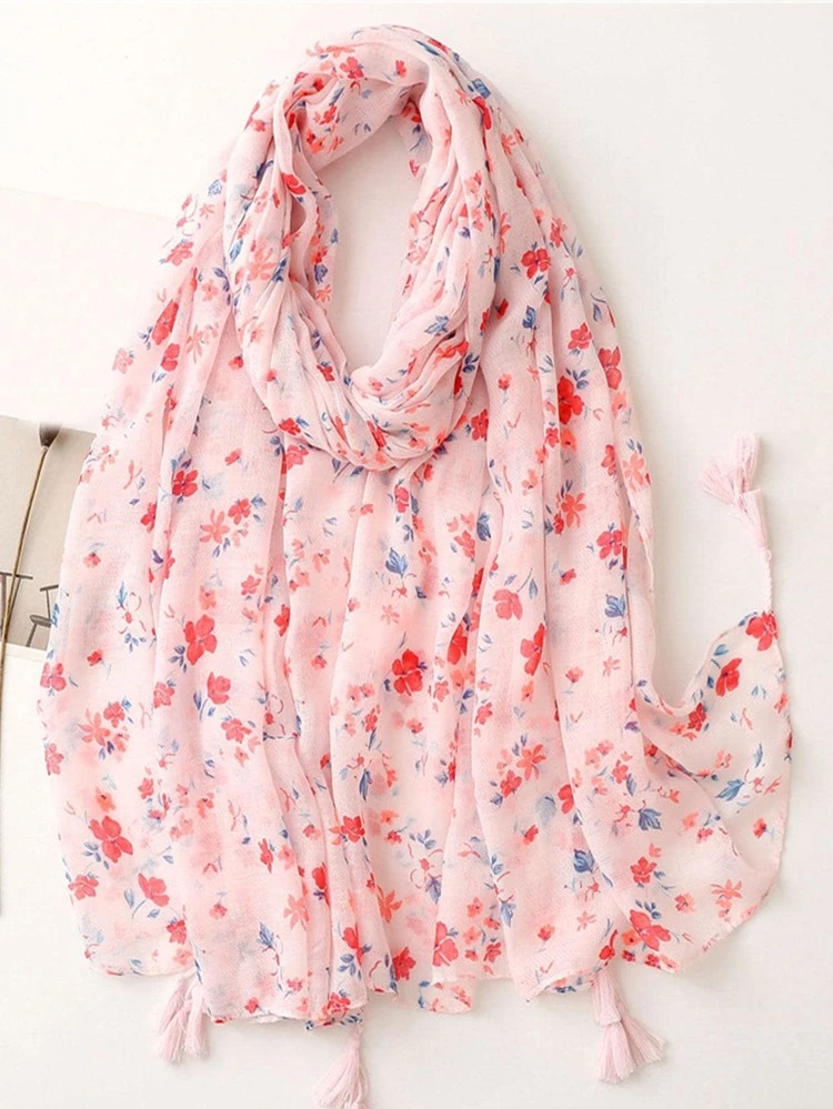 1 Pièce Foulard En Soie À Impression Simple Et Branchée - Multicolore - Voir 1