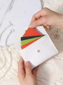 荔枝纹压花经典翻盖 PU 优雅轻便便携卡证件卡白领人士女士适用节日适用周年纪念适用生日礼物礼品配件礼品休闲卡夹卡夹钱包名片夹信用卡夹卡夹女士女士迷你钱包卡片钱包返校用品