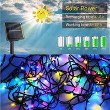 戶外太陽能燈串,8 種照明模式,led,非常適合聖誕節、露營、帳篷、花園、防水 - 彩色 - 查看 4